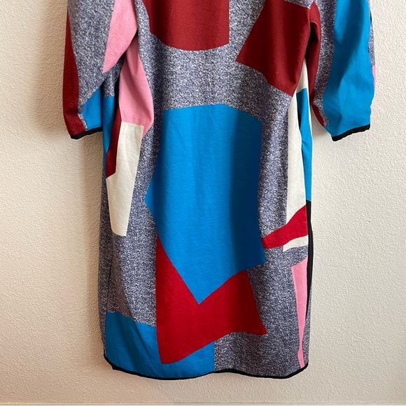 Multicolor Printed Geometric Funky Felt Coat Maxi Jacket Size M - Picture 8 of 11